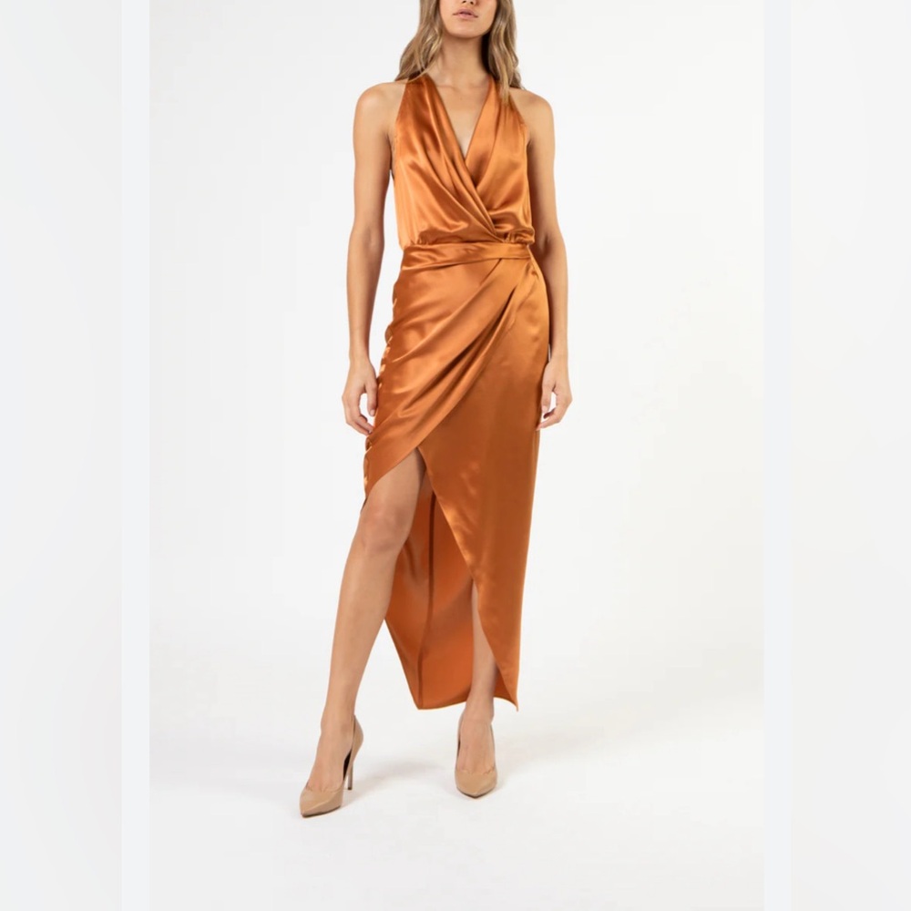 Elegant Rust Midi Dress